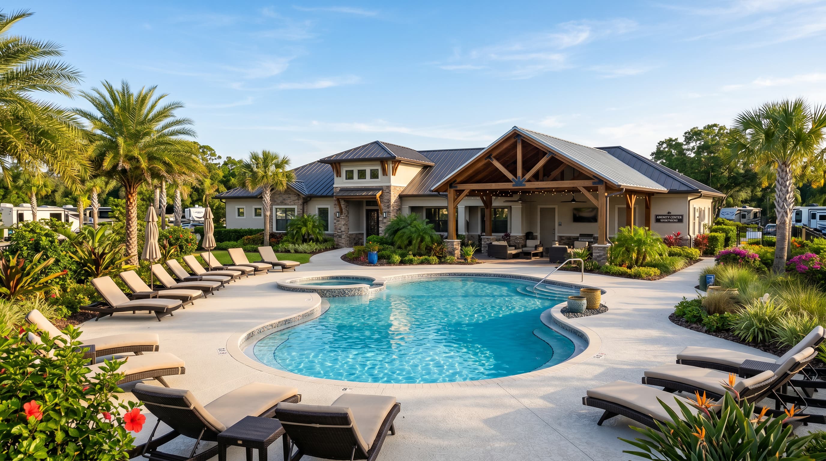 Pool and amenities area